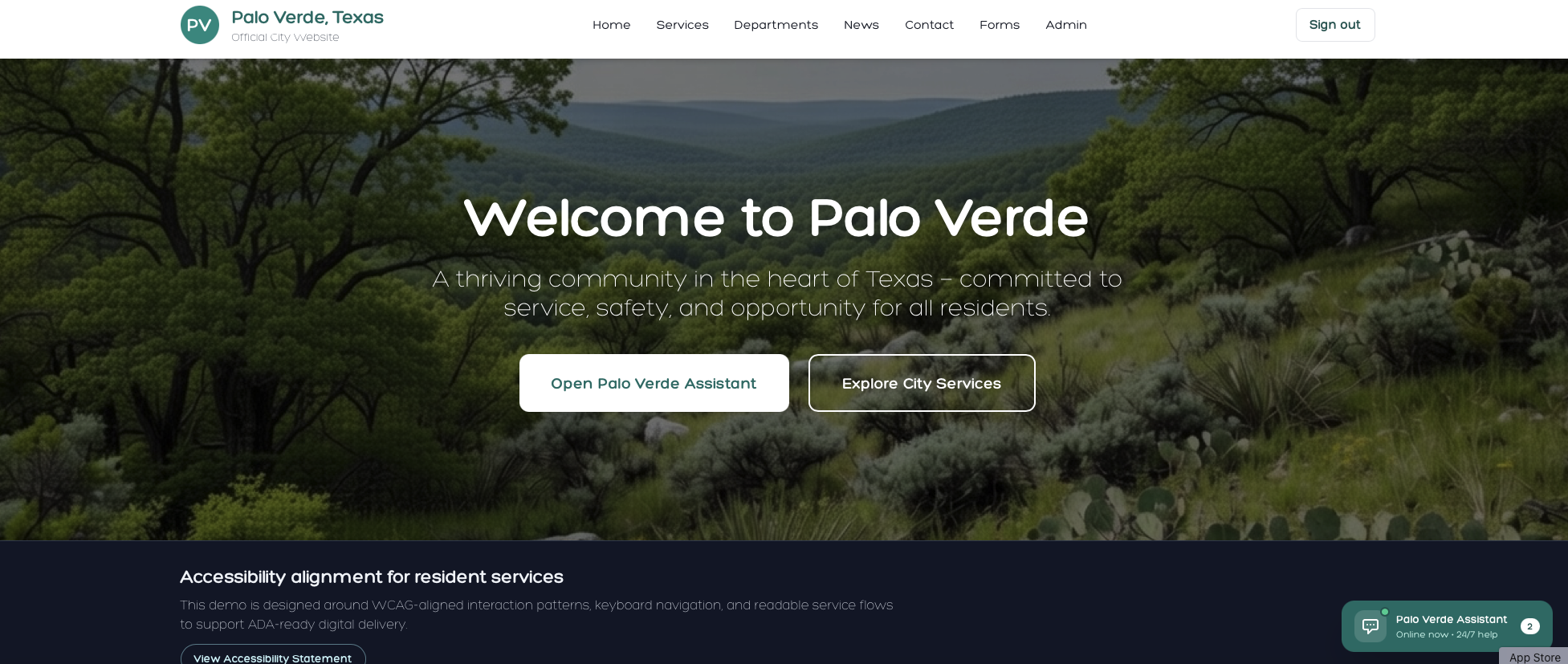Municipal website demo screenshot